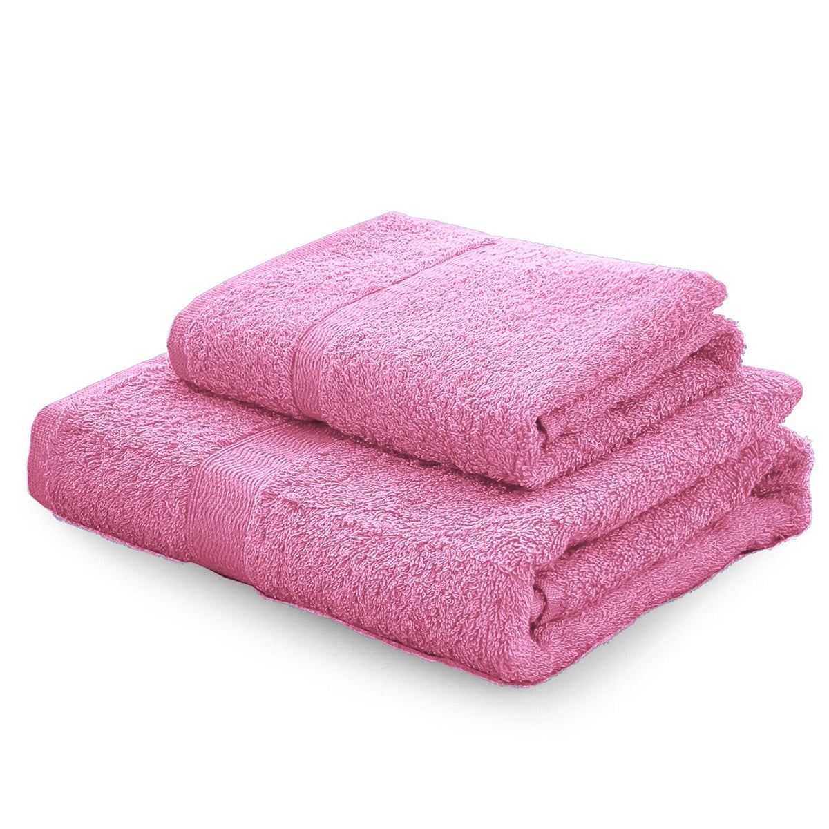 Set asciugamani in spugna Gabel Tinta Unita fucsia presentato su sfondo bianco