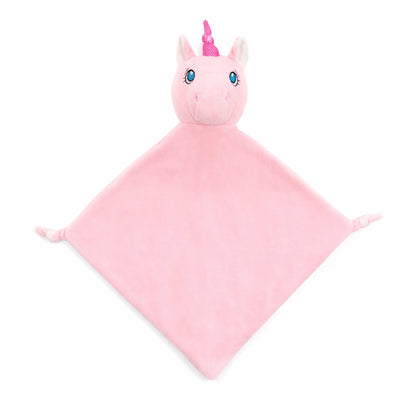 Doudou con testolina di unicorno rosa