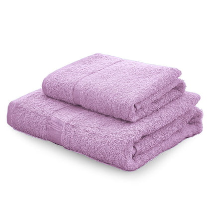 Set asciugamani in spugna Gabel Tinta Unita ciclamino presentato su sfondo bianco