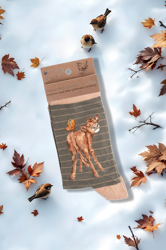 Calze Donna in bamboo Wrendale Designs: Flutterly Fabulous Cow