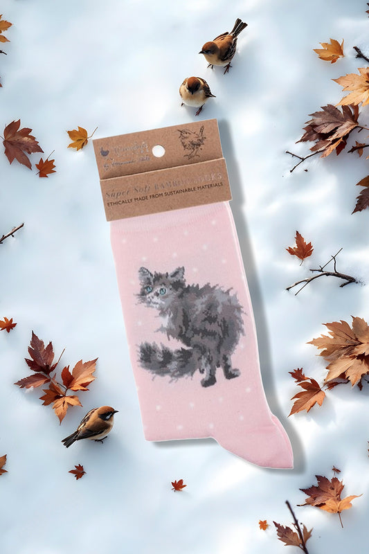 Calze Donna in bamboo Wrendale Designs: Glamour Puss Cat